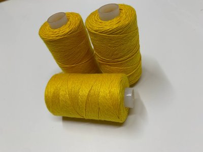 Нитка прошивальна 12/4 100м колір Жовтий 12529 фото